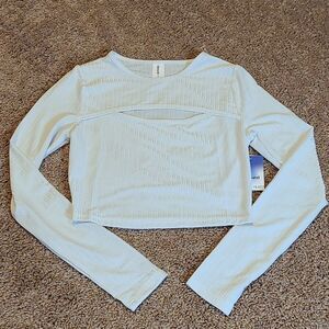 ABOUND - Nordstrom’s gray fog long sleeve cropped top NWT